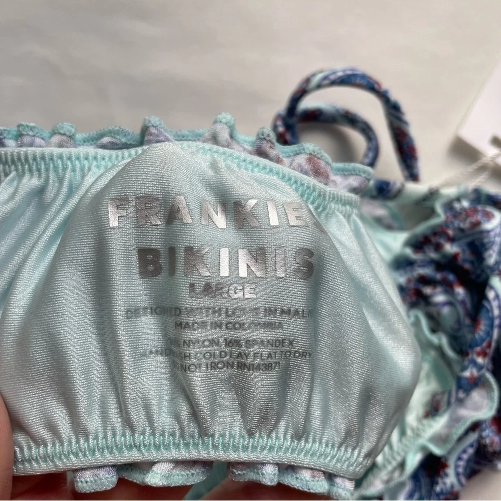 Frankies Bikinis NWT Arabelle Shine Bralette Bikini Top Large Paradiso Paisley
